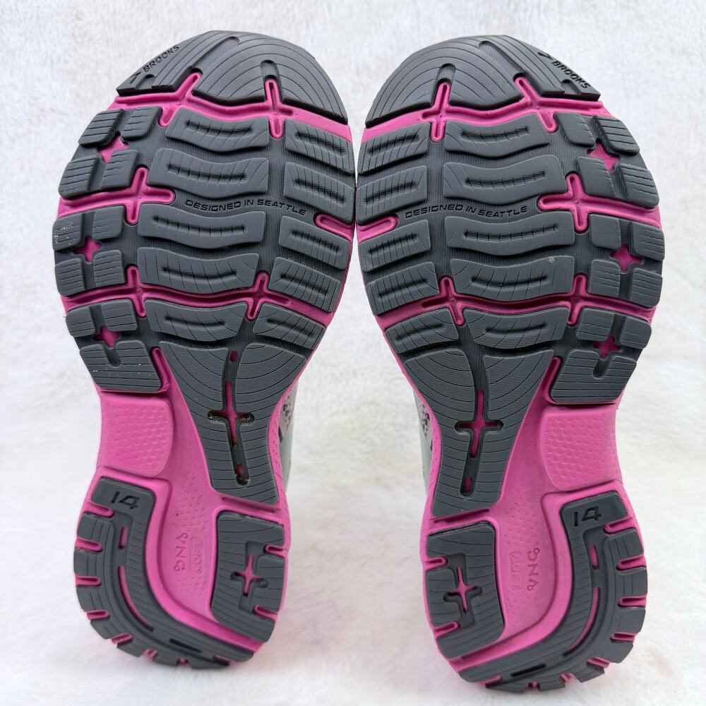 Brooks Ghost 14 Womens Running Shoes Gray Pink Size 8 Athletic Sneakers Shoe - Picture 7 of 10